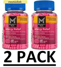 2 Pack Members Mark Allergy Relief 600ct (Total 1200 ct) 25mg Diphenhydramine HC