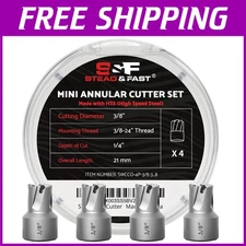 4-Pack Spot Weld Cutter Kit: Premium HSS Steel with 3/8" Cutting Diameter