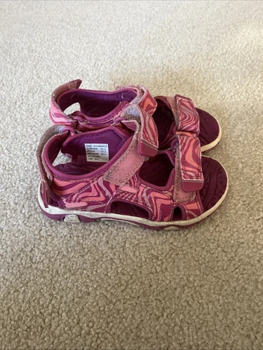 Sandali da bambina Eddie Bauer Jordan River 12 rosa punta aperta cinturino alla caviglia scarpe basse