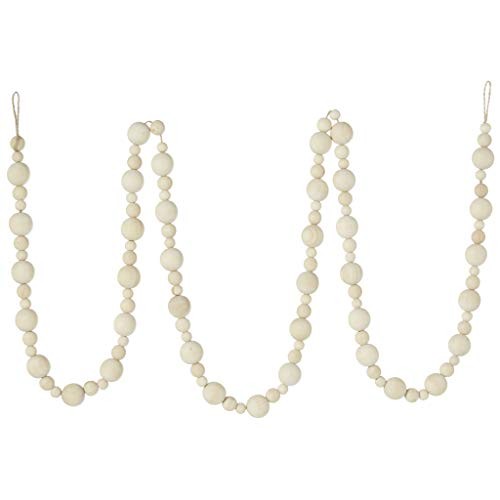 Raz Imports Natural Wood Beaded Garland 6 Feet - Picture 1 of 2