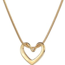 Stainless Steel Open Heart Charm Wedding Statement Birthday Holiday Pendant Neck