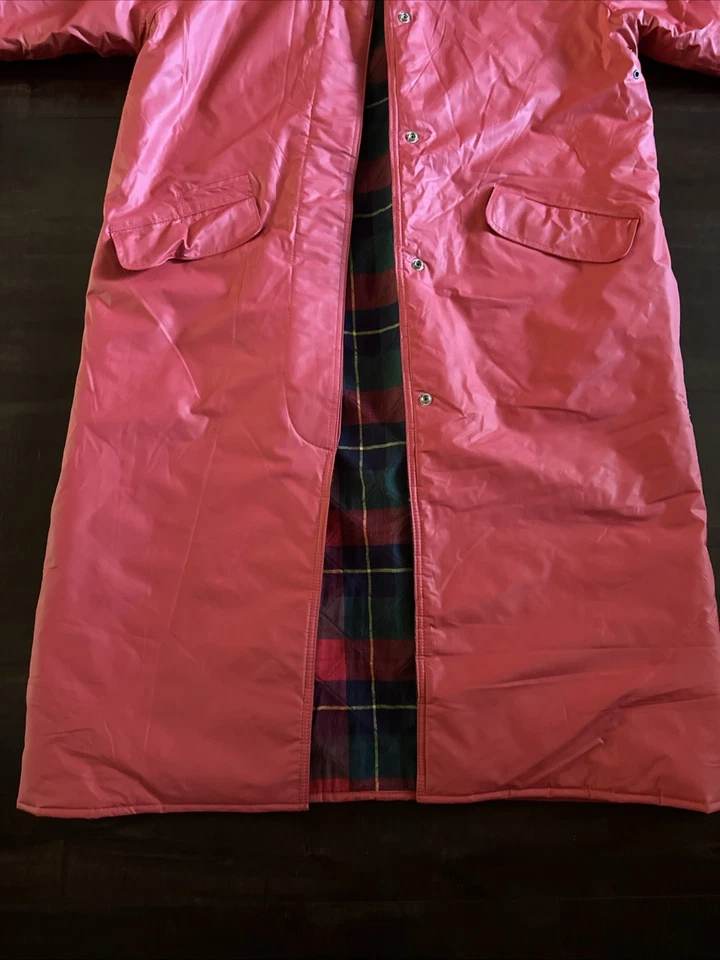 Abrigo de lluvia forrado a cuadros PVC resbaladizo rojo Misty Harbor de colección talla grande L Foto 3 de 4