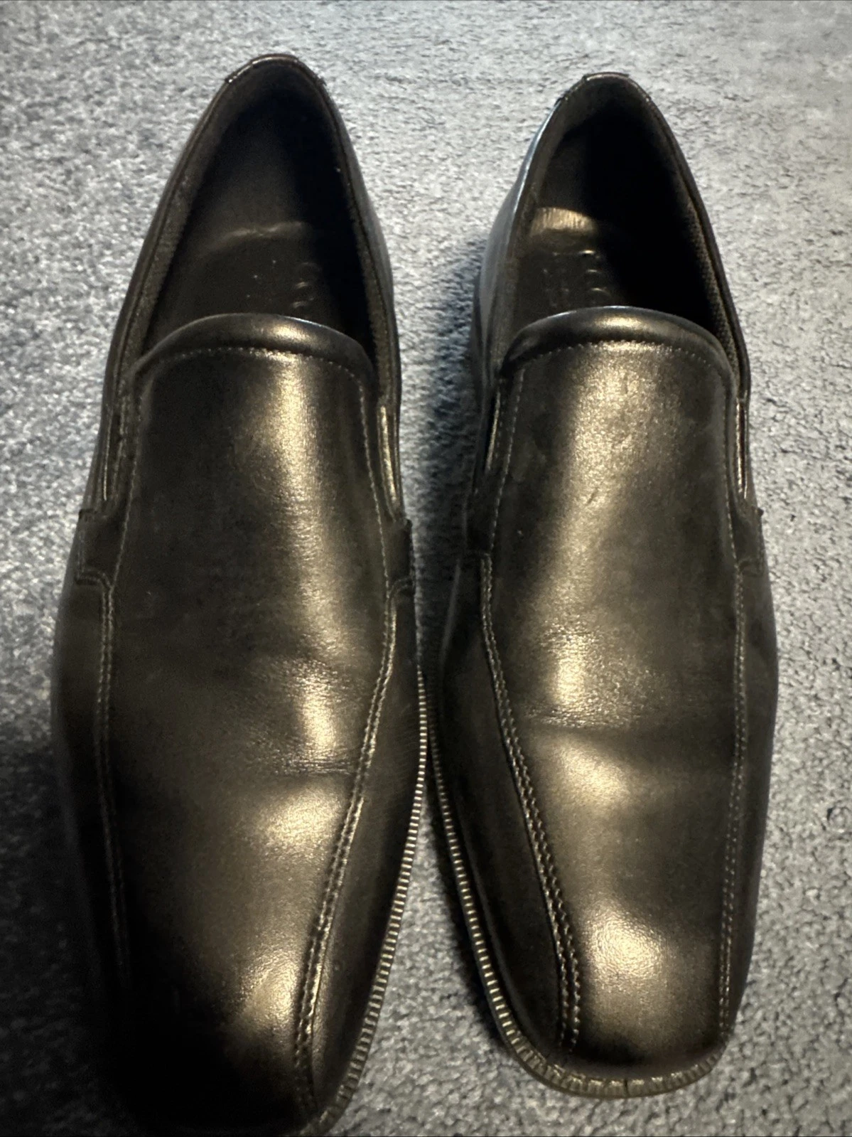 Scarpe eleganti mocassini slip on uomo Ecco in pelle nera taglia 42 da esposizione senza scatola