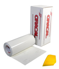 Clear Transfer Tape Roll 12" x 50ft w/Yellow Squeegee
