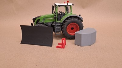 Silageschild + Heckgewicht Set Siku Control inkl. Adapter RC Traktor Heavy Duty