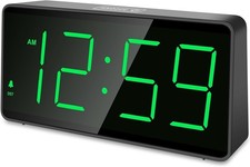 Battery Operated Digital Alarm Clock for Bedrooms - Cordless Large Big Number...