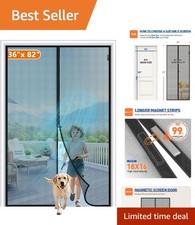 Durable Fiberglass Magnetic Screen Door, 36"x82" 38"x83" - Perfect for Pets