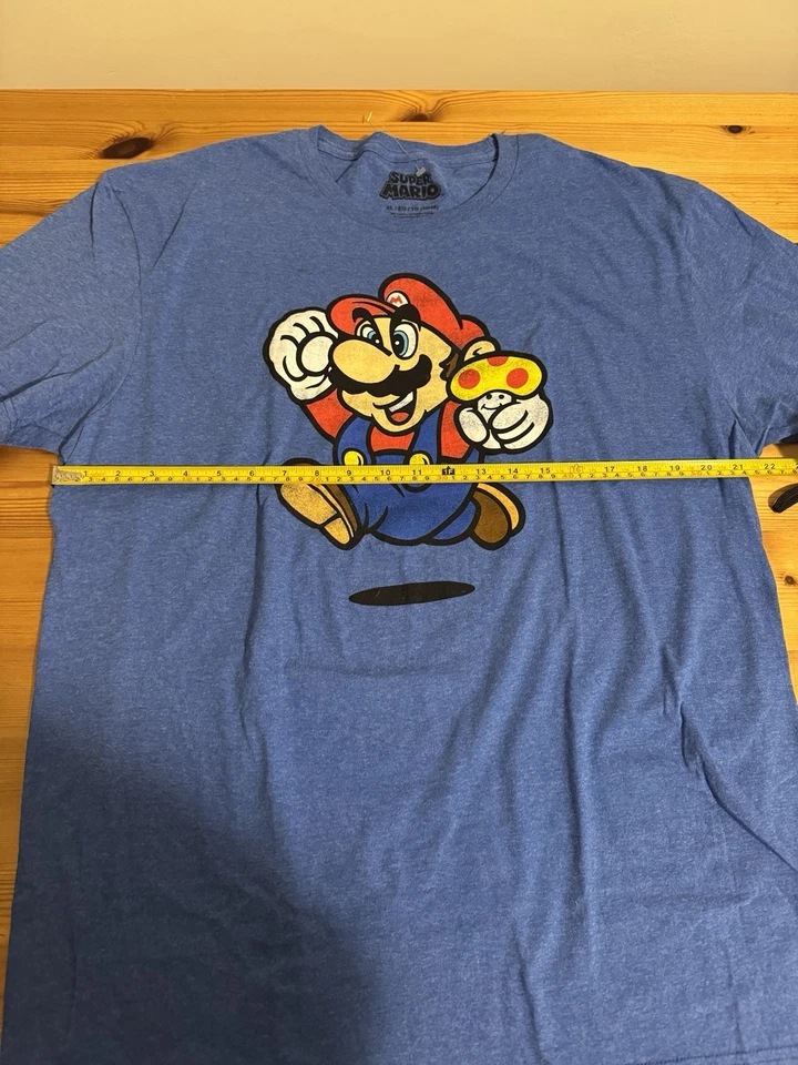 Camiseta Super Mario Azul Talla XL, Nintendo, Años 90, Mario Brothers  Foto 4 de 4