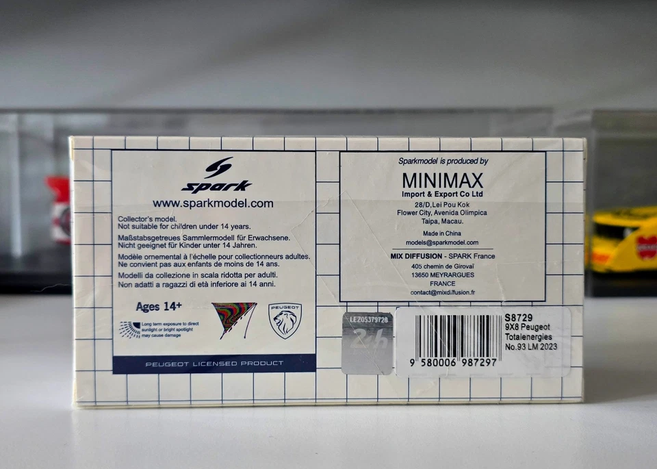 1/43 Spark S8729 9X8 Peugeot Le Mans 2023 di Resta - Jensen - Vergne - Immagine 3 di 3