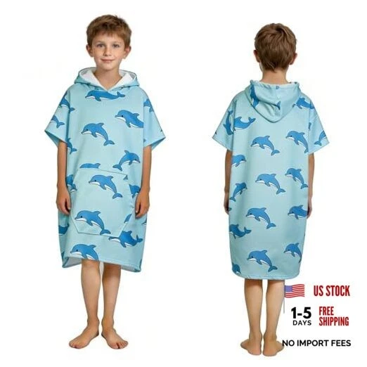 Kids Hooded Poncho Towels, Wearable, Absorbent Hooded Beach Towel for Girls
