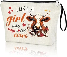 Christmas Gift Cows Gifts Makeup Bag For Women Birthday Decorations Cow... 