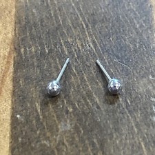 10kt LMI White Gold Miniature Ball Stud Earrings .06 Grams
