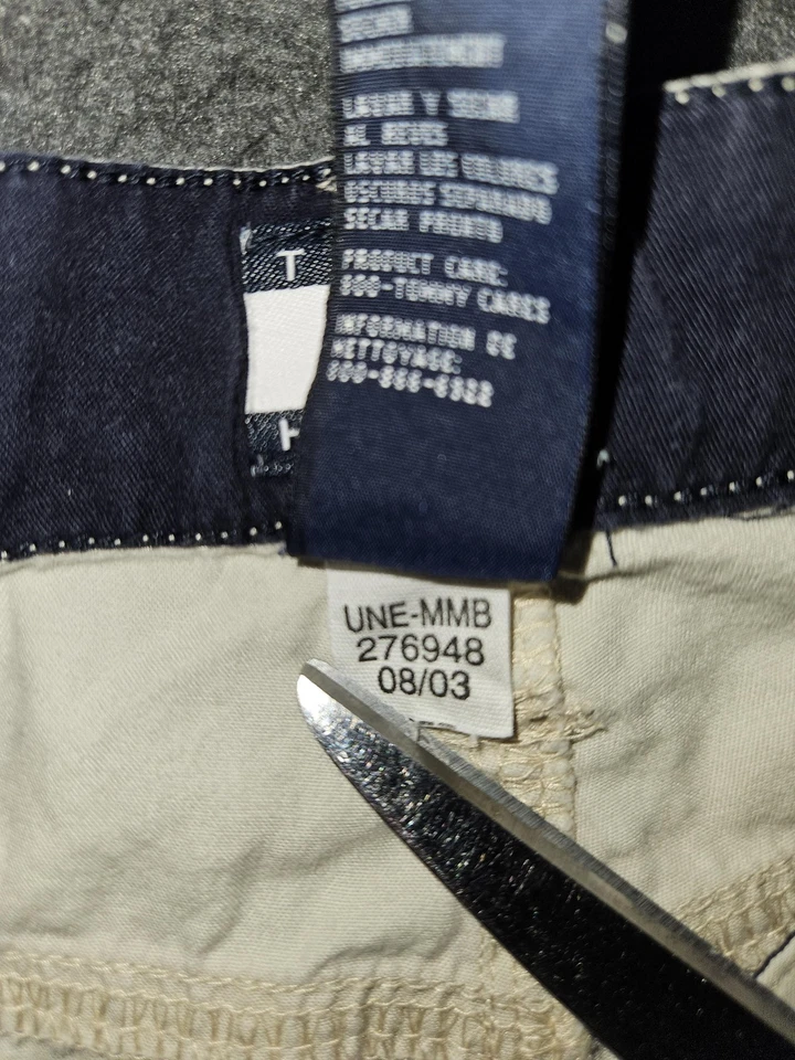 Pantalones cargo Tommy Hilfiger vintage juveniles 18 caqui 100 % algodón cremallera bolsillo 00s Foto 3 de 4