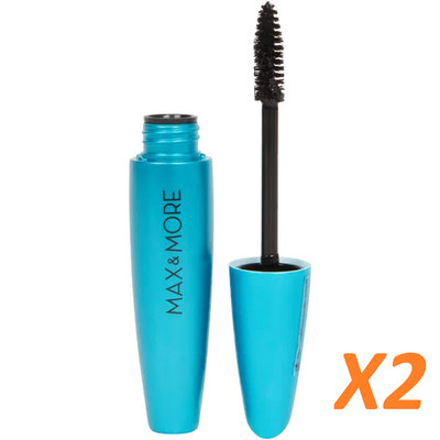  X2 Mascara Waterproof Schwarz Vegan Volumen und Länge 11 ml Max & More