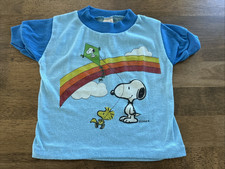 Vintage Sears 70s 80s Snoopy Print Ringer T Shirt Kids Peanuts