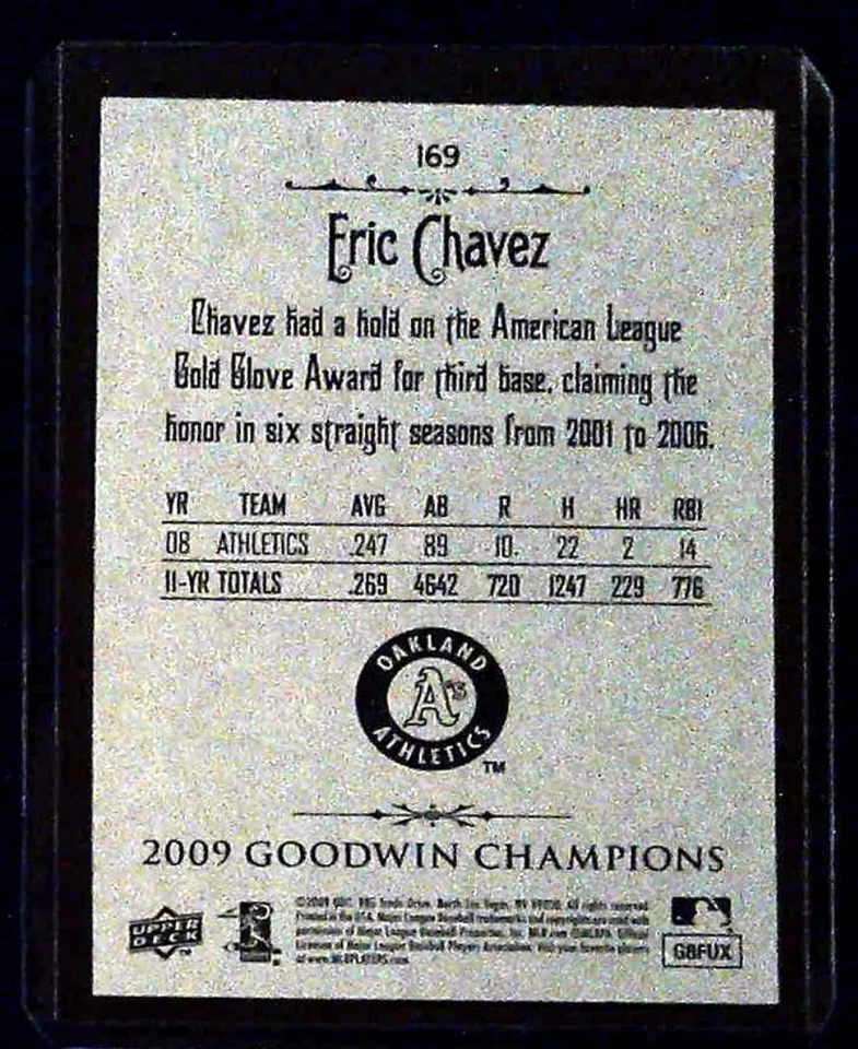 2009 Upper Deck Goodwin Champions #169 Eric Chavez - Image 2 of 2