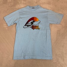 VTG 80s Spruce Goose Howard Hughes H-4 Hercules Aircraft Shirt Womens L Blue