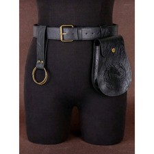 Renaissance Dragon Embossed Belt Bag Pouch Cosplay Medieval LARP Costume