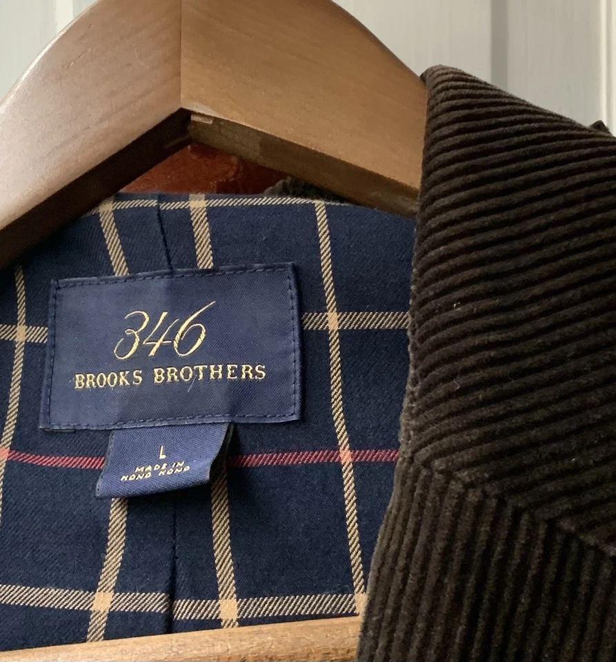 Brooks Brothers Corduroy Blazer Sport Coat Charcoal Gray L Hong Kong - Image 4 of 4