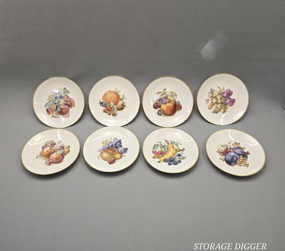 VTG Set of 8 Eschenbach Bavaria Germany Baronet China 7.75'' Fruit Design Plates