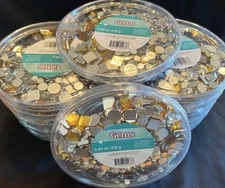 1(One) NEW Tub of Advantus Glue-On Crafting Gems Assorted Sizes & Shapes 5.99Oz.