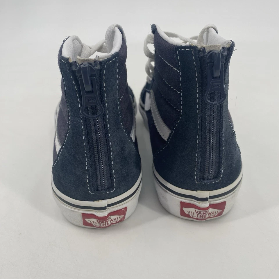 VANS Skate Sk8-Hi Shoes Youth Size 2 Navy Blue Skateboarding Comfort Sneakers - Image 3 of 4