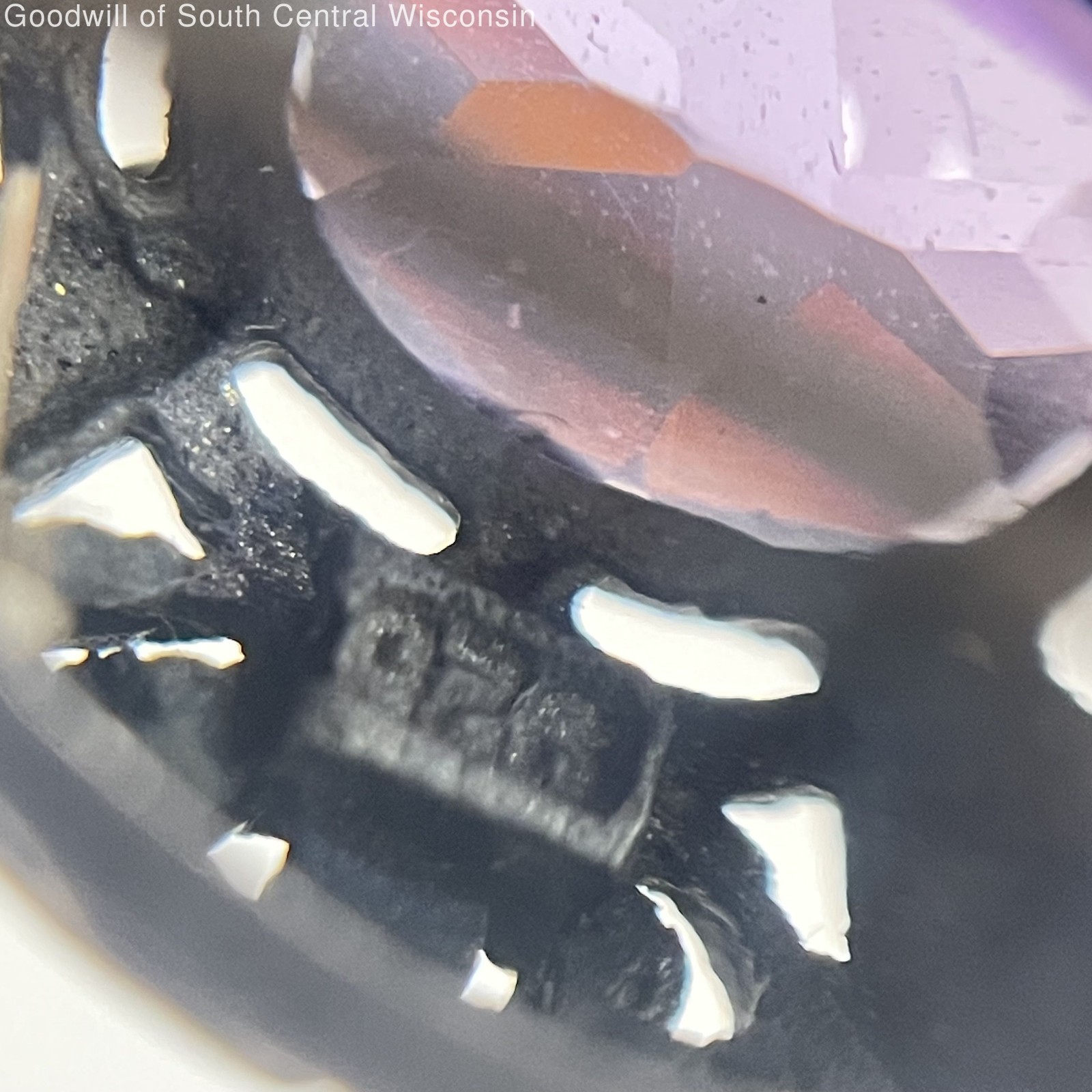 Sterling Silver Open Scrollwork Oval Cut Amethyst… - image 2