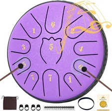 Steel Tongue Drum 6 Inche 11 Note Steel Drums Rain Chime,Raindrop Drum,Rain D...