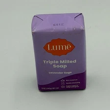 Lume Triple Milled Soap in Lavender Sage 5oz Bar Full Body Deodorizing Soap