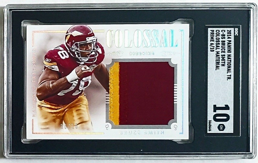 2014 National Treasures 6/10, Bruce Smith, Colossal Patch, SGC 10 Gem Mint. 