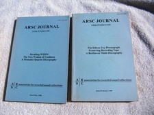ARSC Journal 1987 Vol 19 Compl No 1-3 Association for Recorded Sound Collections