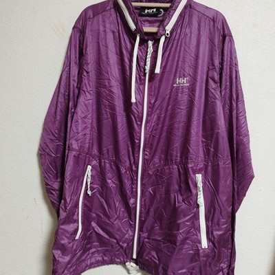 Helly Hansen Purple Nylon Jacket with Hood & Side Pockets, Used