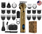 Professional Cordless Beard Trimmer for Men Hair Clipper Grooming Kit w/ Case