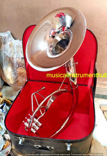SOUSAPHONE 22 "BELL MADE OF BRASS IN CHROME POLISH+MOUTHPC+ CASE BOX + FREE SHIP