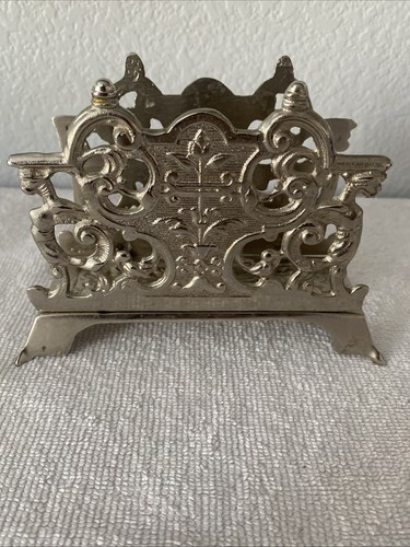 Antique Brass Ornate Victorian Style Letter / Napkins Holder - Picture 6 of 8