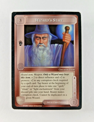 Wizard's Staff - Middle Earth CCG card (1996 ICE) MECCG Dragons Resource LotR
