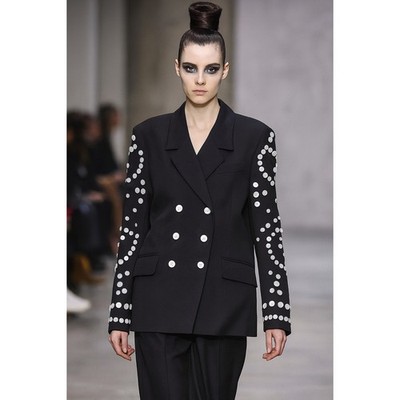 Vintage 90s Escada Margaretha Ley Black Blazer Buttons Wool Jacket