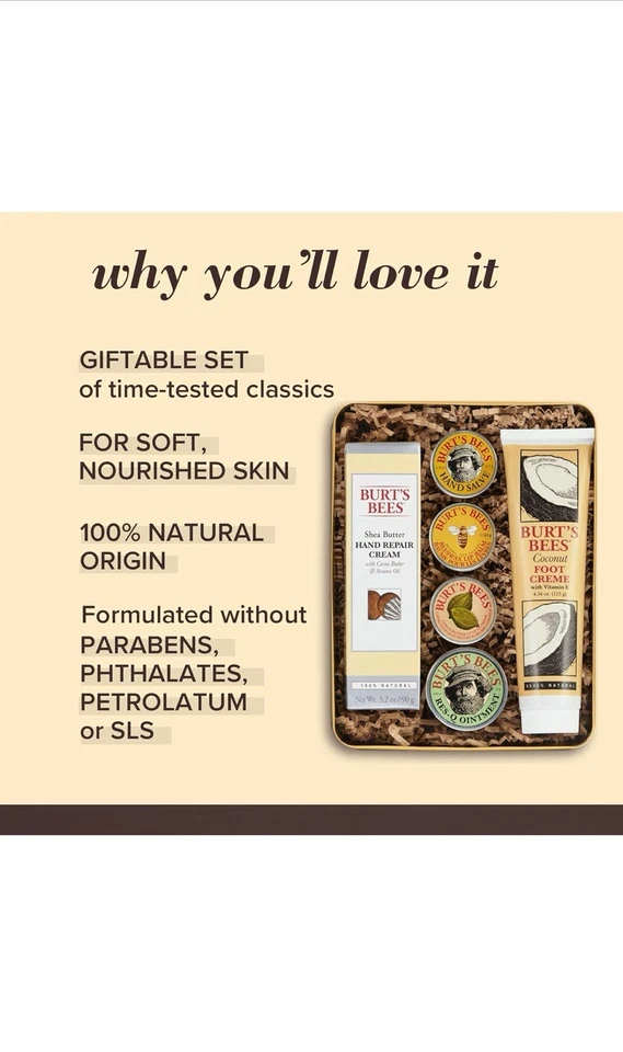 Burt'S Bees Ideas de Regalos - Juego Clásico, 6 Productos en Lata Regalo - Cuticle Cre Foto 2 de 4