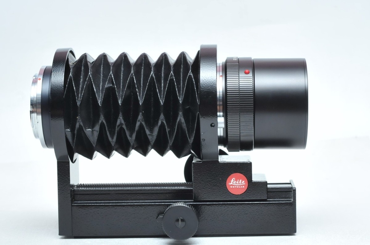 Leica 100mm f4 Macro-Elmar Wetzlar R-Mount Bellow Lens With Leica 100mm f4 Macro-Elmar Wetzlar R-Mount Bellow Lens With