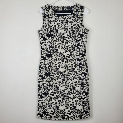 Brooks Brothers Floral Dress Womens Size Sleeveless Black