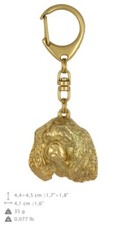 King Charles Spaniel type 2 - gold plated keyring with a dog, quality,ArtDog USA