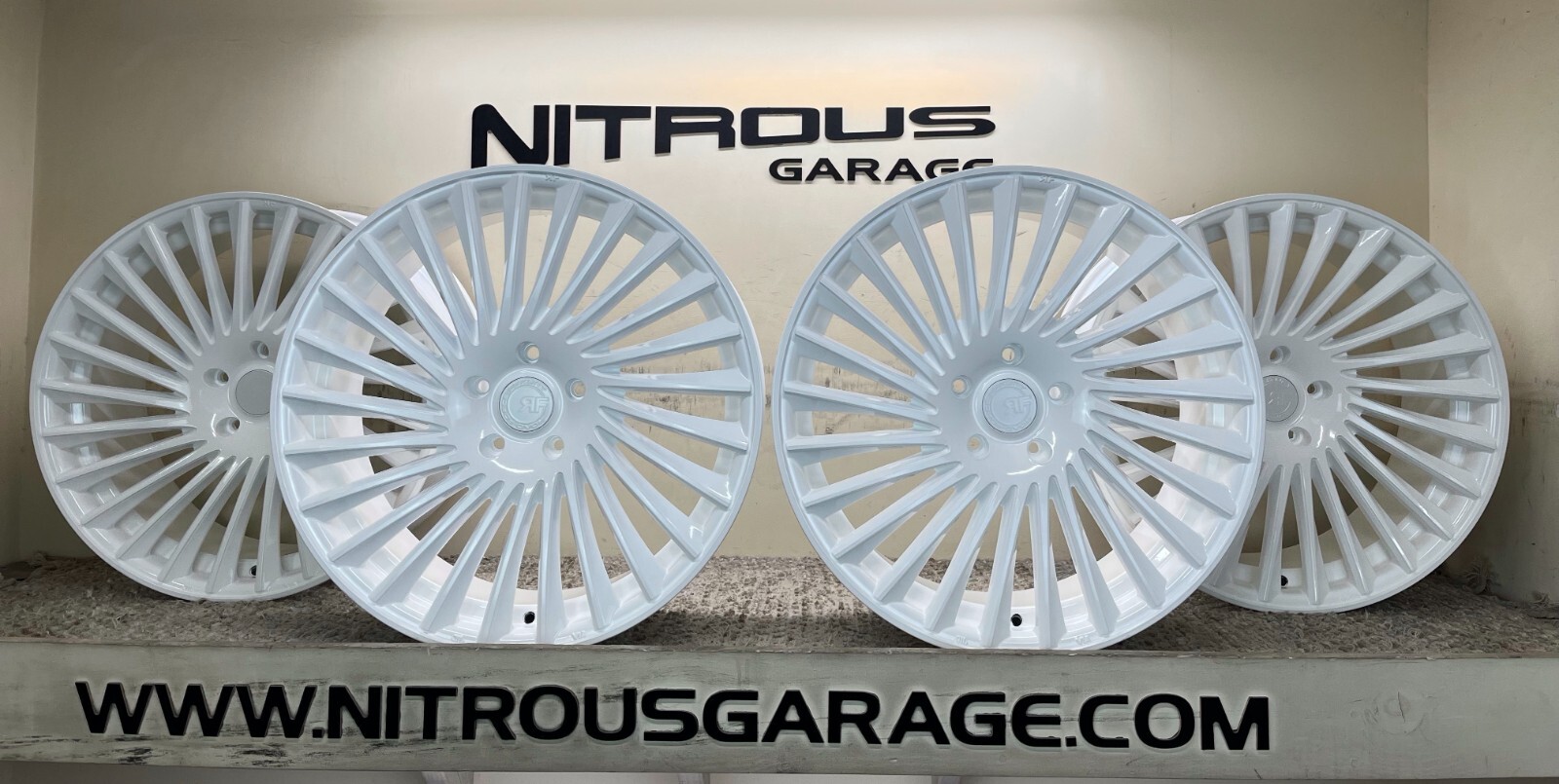 22 WHITE STAGGERED CONCAVE RF23 WHEELS MASERATI QUATTROPORTE & GHIBLI 14-24