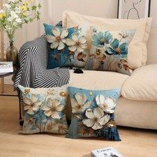 4 PCS Printed Throw Pillow Cover Simple Decorative Sofa Linen Throw Pillow Cover