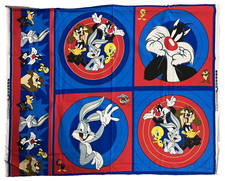 Vintage Looney Tunes Fabric - Bugs Bunny, Sylvester VIP BY CRANSTON USA 44"x 36"