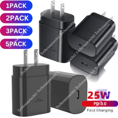 25W Wall Charger USB C Adapter Super Fast Charging Block For Samsung/iPhone/iPad