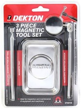 Dekton 3pc Kit Magnetic Steel Tray Telescopic Pickup Tool Inspection Mirror Set 