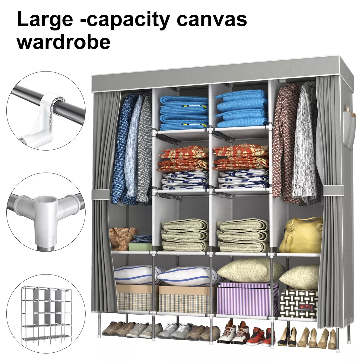 Canvas cloth wardrobe outlet