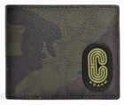 COACH '3-in-1 Camo w/ Patch' Men's Sig Canvas Billfold Wallet Removable ID *NWT*
