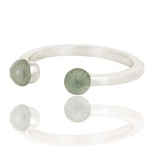 Natural Aqua Chalcedony Gemstone Jewelry 925 Sterling Silver Eternity Ring