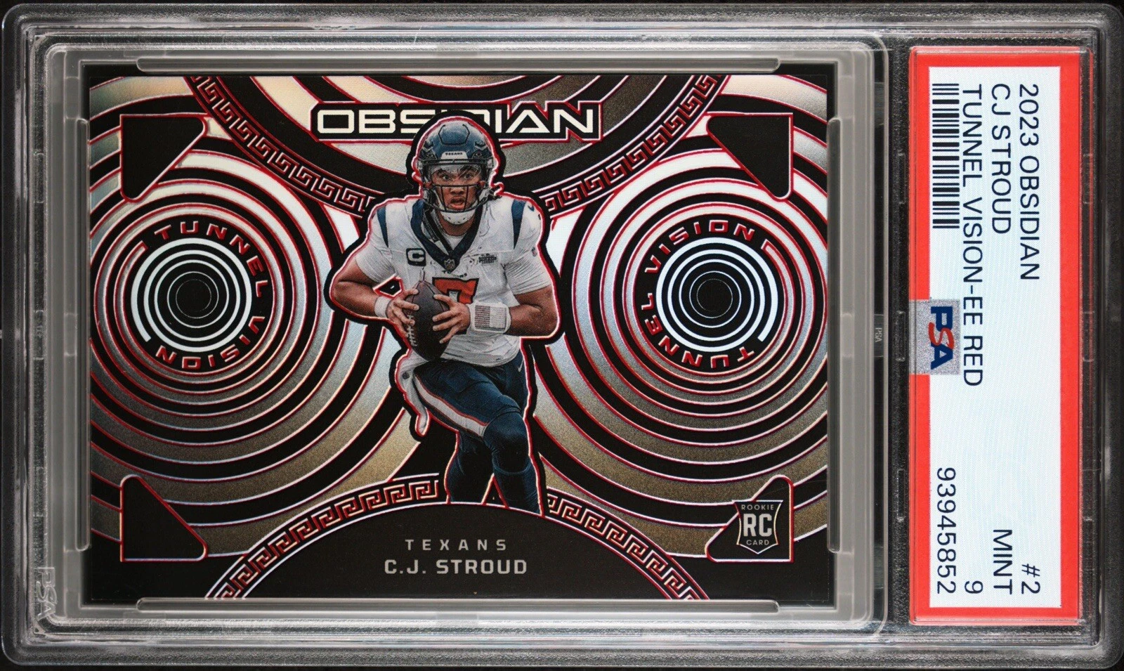 CJ Stroud Panini Obsidian Tunnel Vision #2 Electric Etch Red